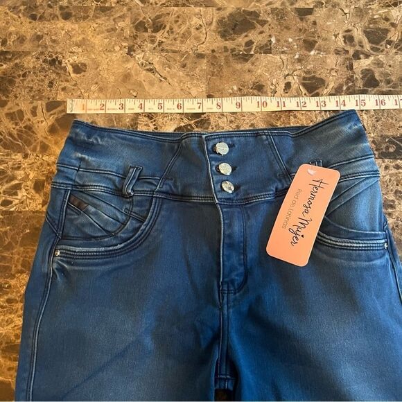 NWT Colombian Jeans with Girdle Size M Blue Stretch Denim High Quality. - Picture 5 of 13